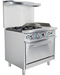 Cocina A Gas Industrial Con Plancha Y 4 Hornallas Americano
