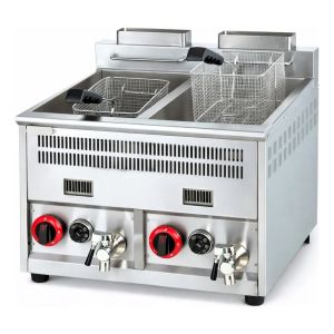 Fritador A Gas Dos Cubas 2x15 Lt Unique Con Termostato