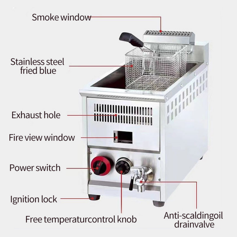 Fritador A Gas Unique Termostato Y Canilla De Desagote 15lt - Imagen 4