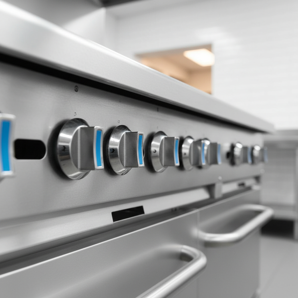 Cocina Industrial A Gas Inox 6 Hornallas Plancha Y 2 Hornos - Imagen 3