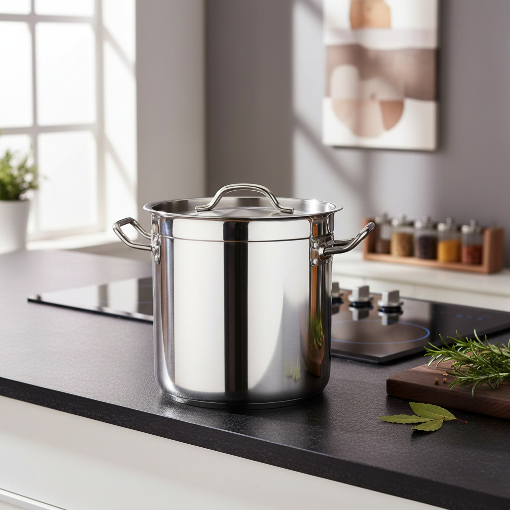 Olla Acero Inoxidable Industrial 27.5x25cm 13 Lt Doble Fondo - Imagen 5