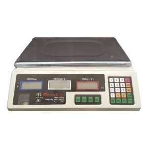 Balanza Comercial Digital Mercocity C Lcd 30kg Pantalla Cliente Teclado Blanco