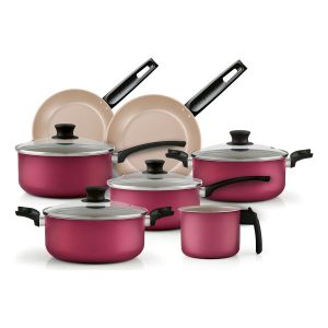 Conj. Utensilios De Cocina Panelux Magnific De Aluminio Antiadherente De 7 Piezas, Color Cereza