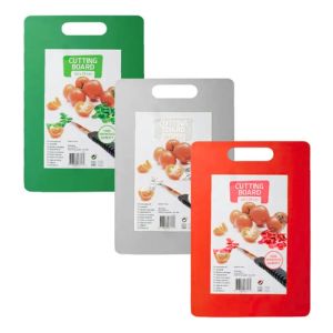 Tablas De Picar Plasticas Set X 3 Verde Blanco Y Rojo 44x30
