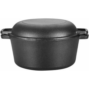 Olla De Hierro Fundido Horno Con Asas Y Tapa Cacerola 6.7 Lt