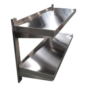 Estante Doble Liso Acero Inoxidable 90x30x55 Cm