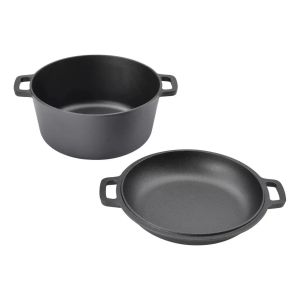 Olla De Hierro Fundido Horno Con Asas Y Tapa Cacerola 5.8 Lt