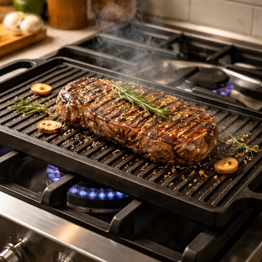 Plancha De Hierro Fundido Rectangular Reversible 45x22 Cm - Imagen 5