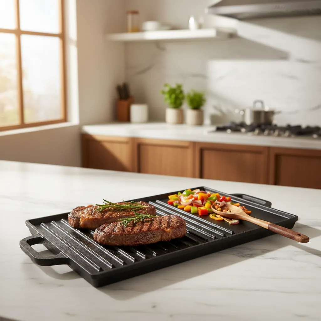 Plancha De Hierro Fundido Rectangular Reversible 45x22 Cm - Imagen 4