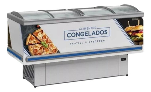 Isla Pozo De Frio Freezer Comercial 520 Lts Vidrio Curvo