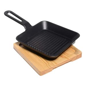 Sarten Plancha Bifera Grill Hierro Fundido 13.5x13.5x2cm