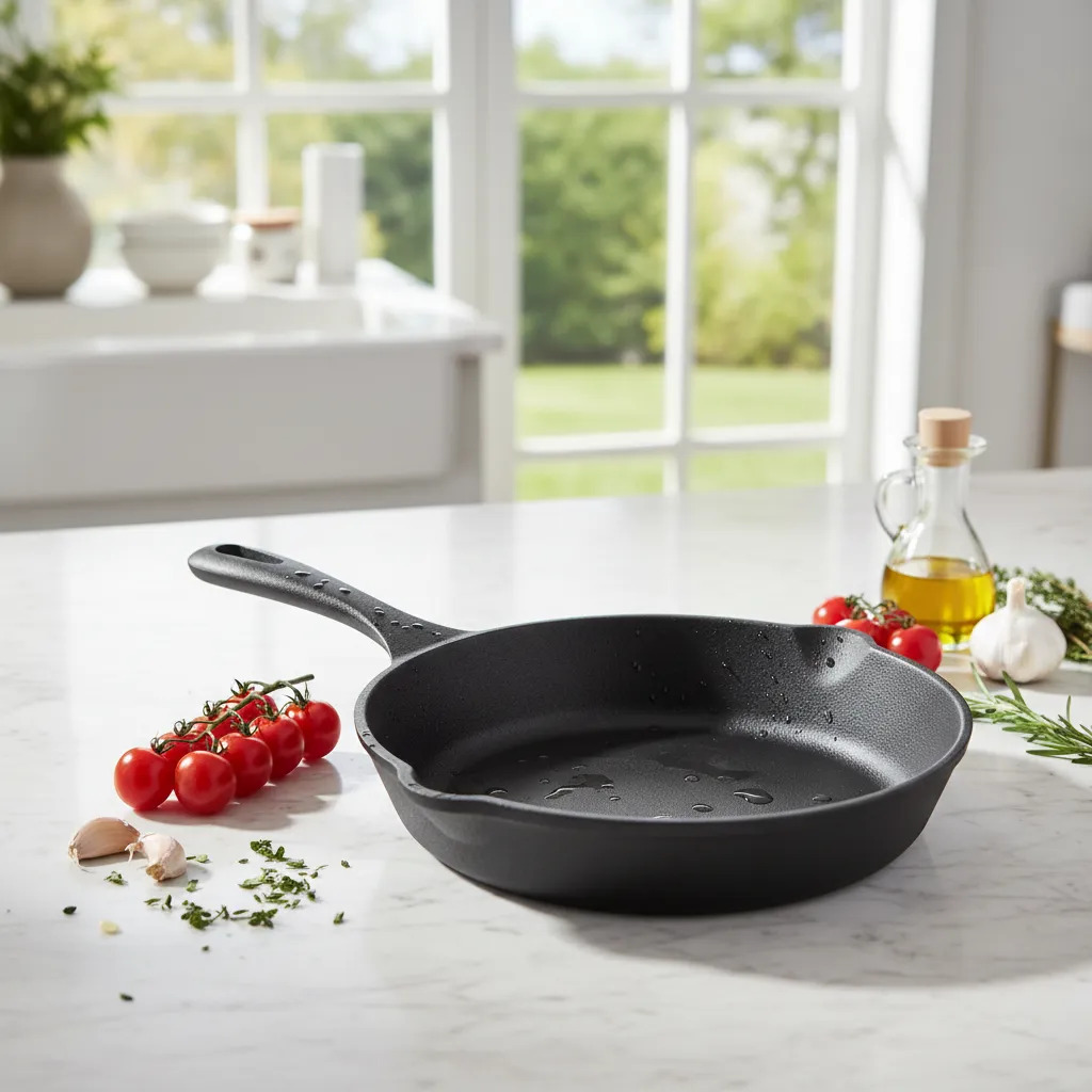 Sarten Plancha Hierro Fundido 15 Cm Con Tabla De Madera - Imagen 4