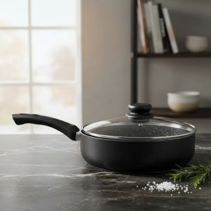 Sarten Antiadherente Profunda Panelux Tapa de Vidrio 26 Cm