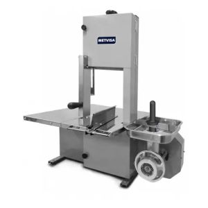 Sierra de Cinta para Carne Metvisa Sfp8 372 85w Acero Inoxidable con Picadora