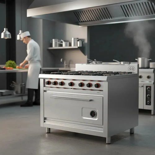 Cocina Industrial 6 Hornalla Y Horno Piso De Piedra Morelli - Imagen 5