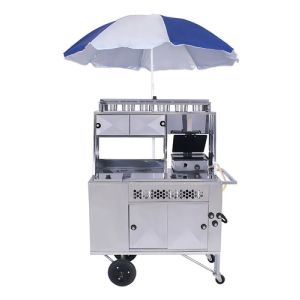 Carrito para aperitivos con plato y prensa