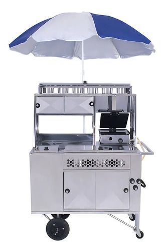 Carrito para aperitivos con plato y prensa