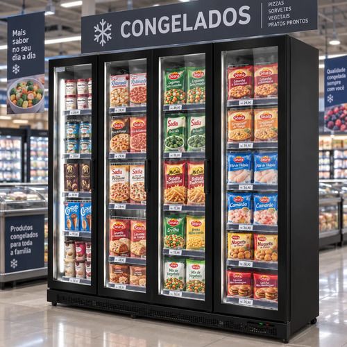 Freezer Comercial Vertical 4 Puertas De Vidrio 2200l Tgr